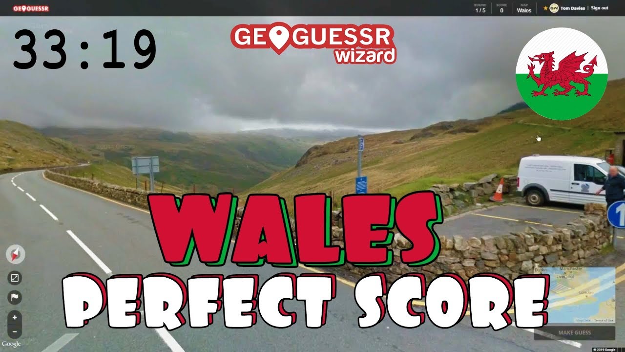 Perfect Score on Geoguessr (Wales Version) in 33:19