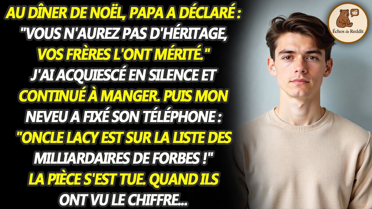 Mon père a dit au dîner du réveillon de Noël : "Tu ne recevras pas d'héritage" - puis il a vu la...
