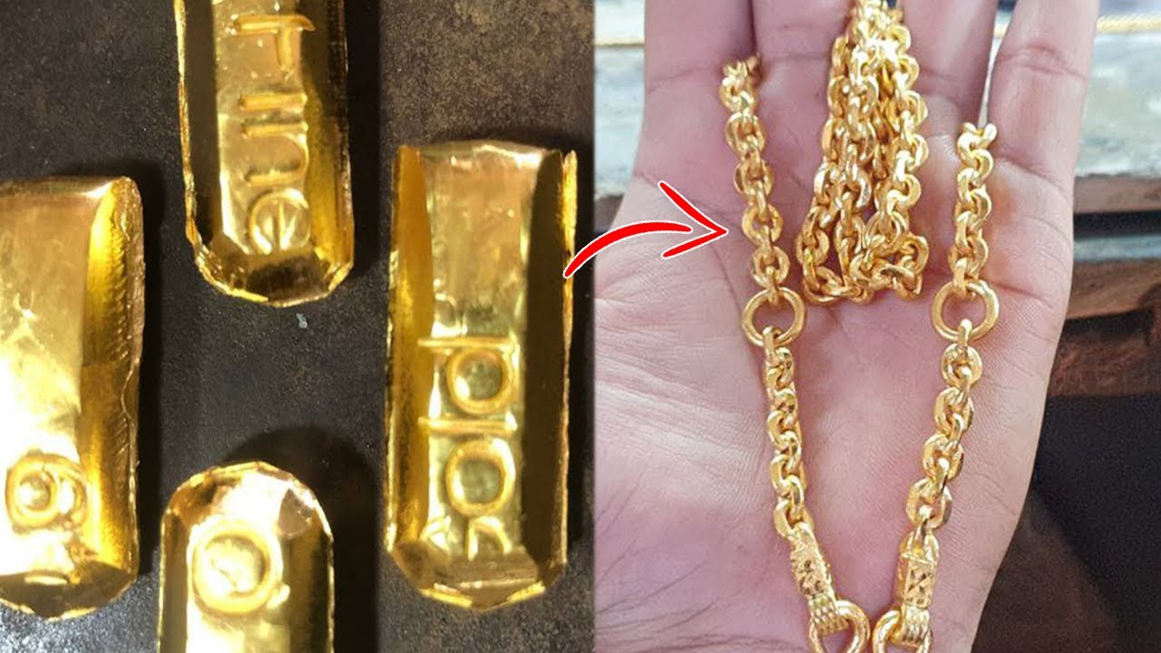 Making a 1 Kilo Gold Cuban Link Chain - This Process is Insane! - Goldsmith Cambodia TV-Handmade