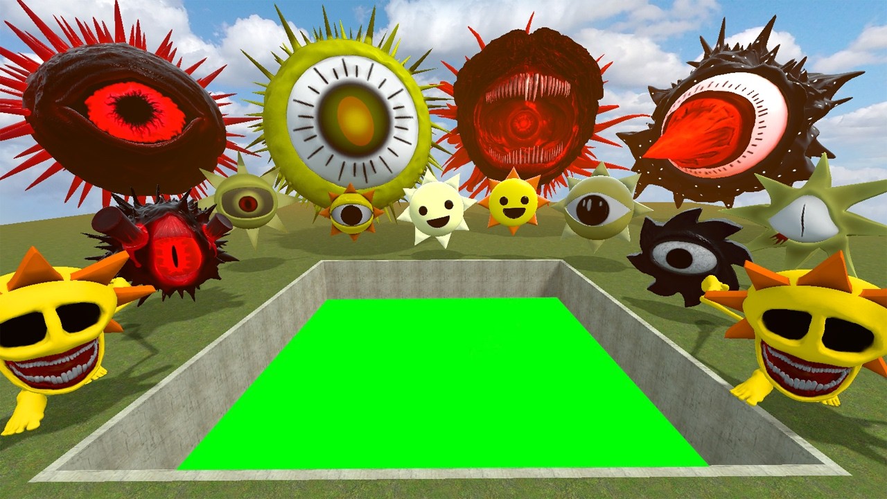 DESTROY SPRUNKI MR SUN MOON TREE FUN COMPUTER ALL PHASE SPARTAN KICKING in ACID HOLE GMod