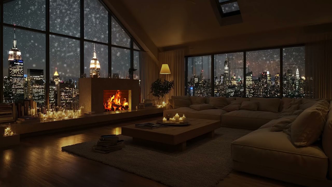 3 Hours Smooth Jazz by the Fireplace 🎷🔥 Cozy Winter Night Vibes
