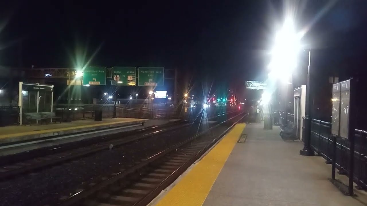 NJ Transit River Line Burlington Bound 2-Car Train at Hamilton Avenue 