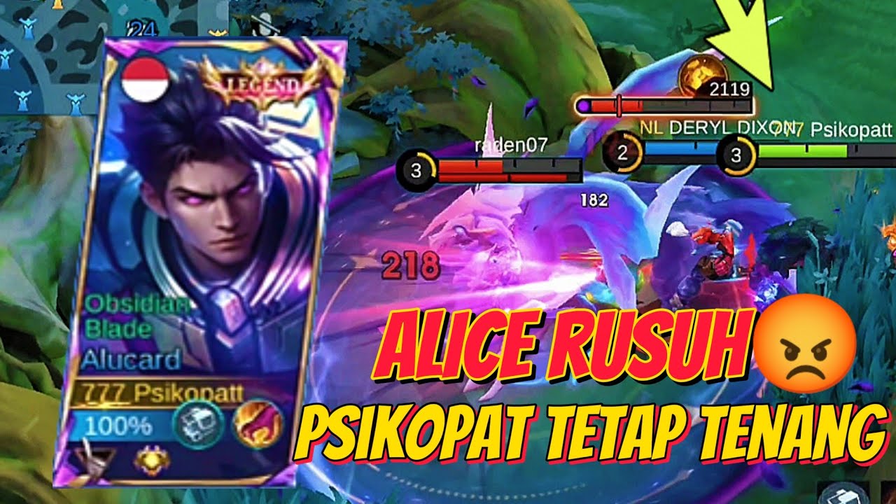 KETEMU ALICE JUNGLER RUSUH 😡 SOLO RANKED! ALUCARD DIAM-DIAM NUNGGU MOMEN BUAT BALIKIN GAME!/MLBB
