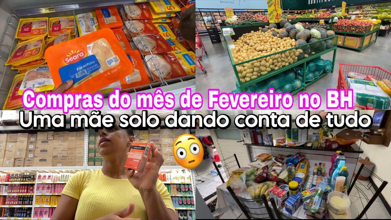 Compras do M&ecirc;s de Fevereiro no BH de Uberl&acirc;ndia | M&atilde;e Solo Fazendo Milagre com o Or&ccedil;amento 😱