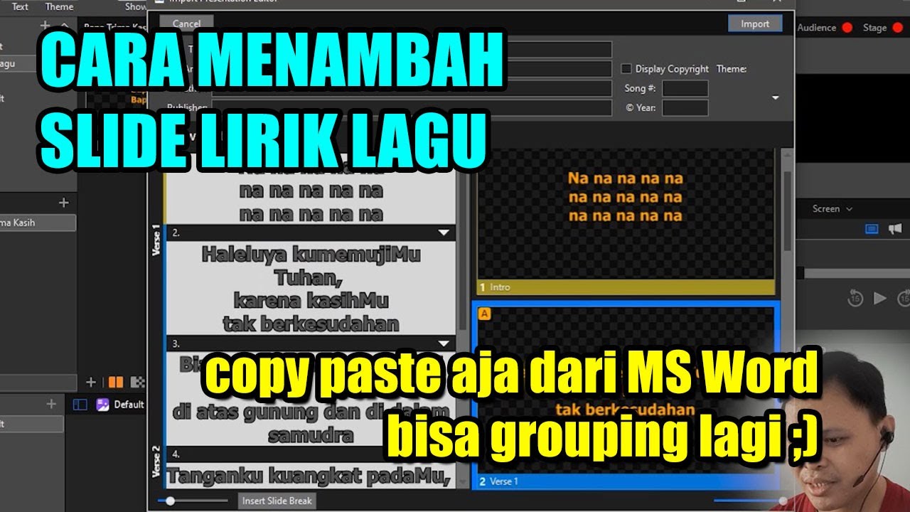 Menambah Slide Lirik Lagu di ProPresenter | Tutorial ProPresenter 7
