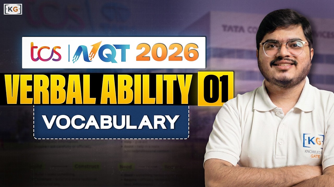 TCS NQT 2026 Verbal Ability | Complete English Concepts for Ninja, Digital & Prime