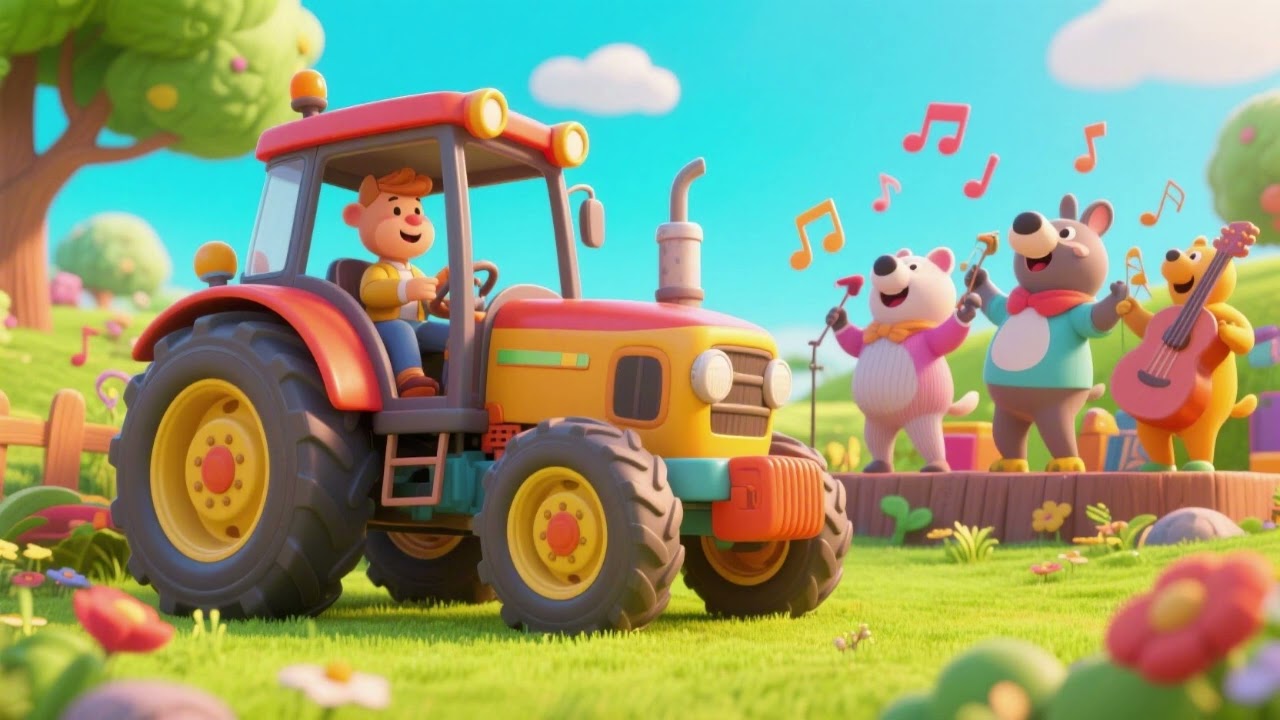 The Wheels on the Tractor 🚜🐄 | Animal Sounds Sing-Along
