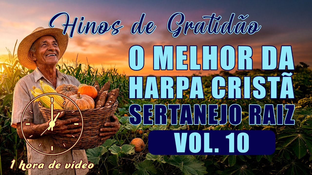 1 Hora do Melhor da Harpa Cristã Sertanejo Raiz - Vol. 10 - Hinos de Gratidão