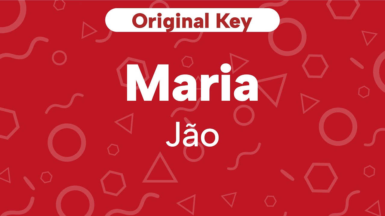 Karaoke Maria - Jão | Original Key (Cover)