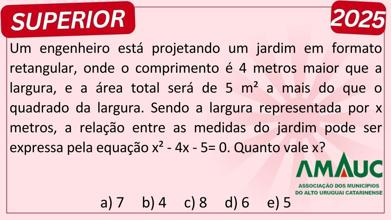 Fiz de DUAS Maneiras EQUAÇÃO do 2° GRAU na Prova da Banca AMAUC