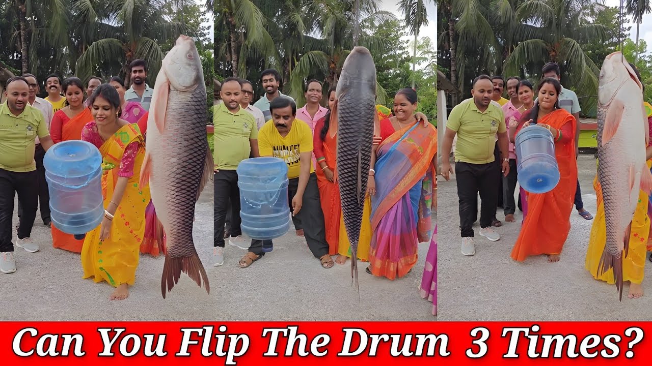 Can You Flip The Drum 3 Times? | Fish Winning Challenge 🔥| মাছ জেতার চ্যালেঞ্জ 😛/ SK Challenge Video