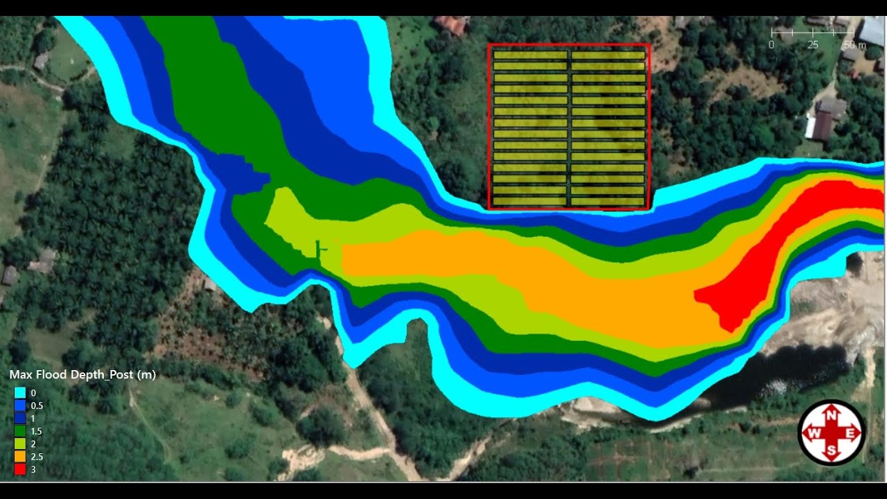 GeoHECRAS 2D with Land cover layers (Post development)