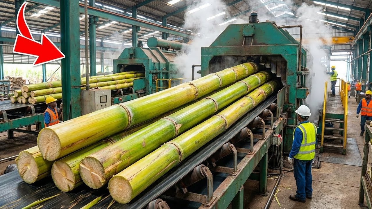 Inside the Sugarcane Processing Plant: From Sugarcane Plants to Refined White Sugar (Full Process)