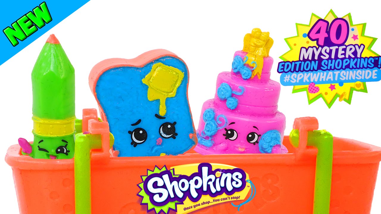 SHOPKINS Mystery Edition 40 New Shopkins SPKWHATSINSIDE Season 3 Comparison NEON Surprise Toys