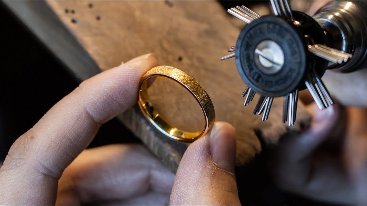 GOLD SATIN ENGAGEMENT RING