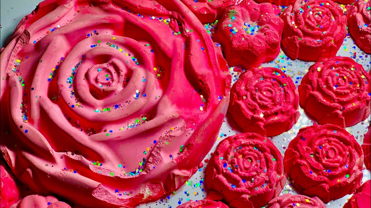 Buttery soft vibrant dual dyed pink Gym Chalk Crus Asmr | 🌺 🌸 So Satisfying Soft Crumble Sounds | yt
