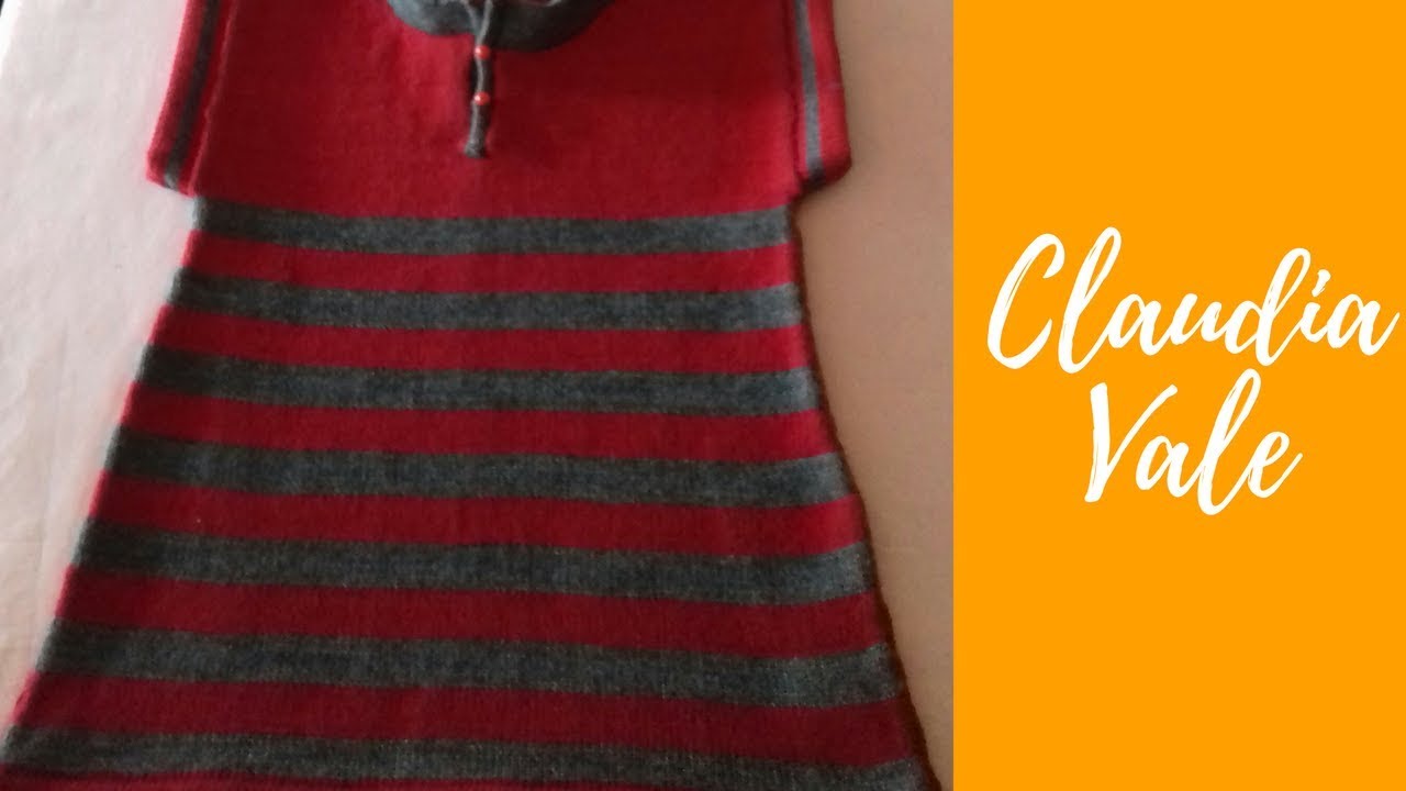 vestido simples em trico a maquina