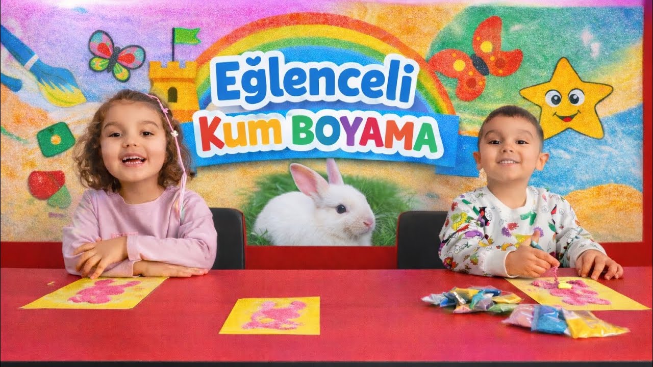 Renkli Kumlarla Eğlenceli Boyama 🌈 | Çocuklar Çok Sevecek l @oynayalımhadi @elifsinemtv @trtcocuk