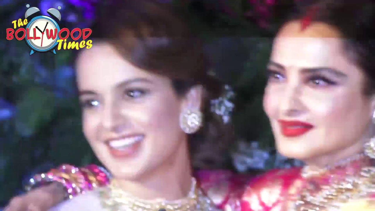 Rekha madhuri dixit And Kangana Best Moments At Virat And Anushka Wedding Reception 2017