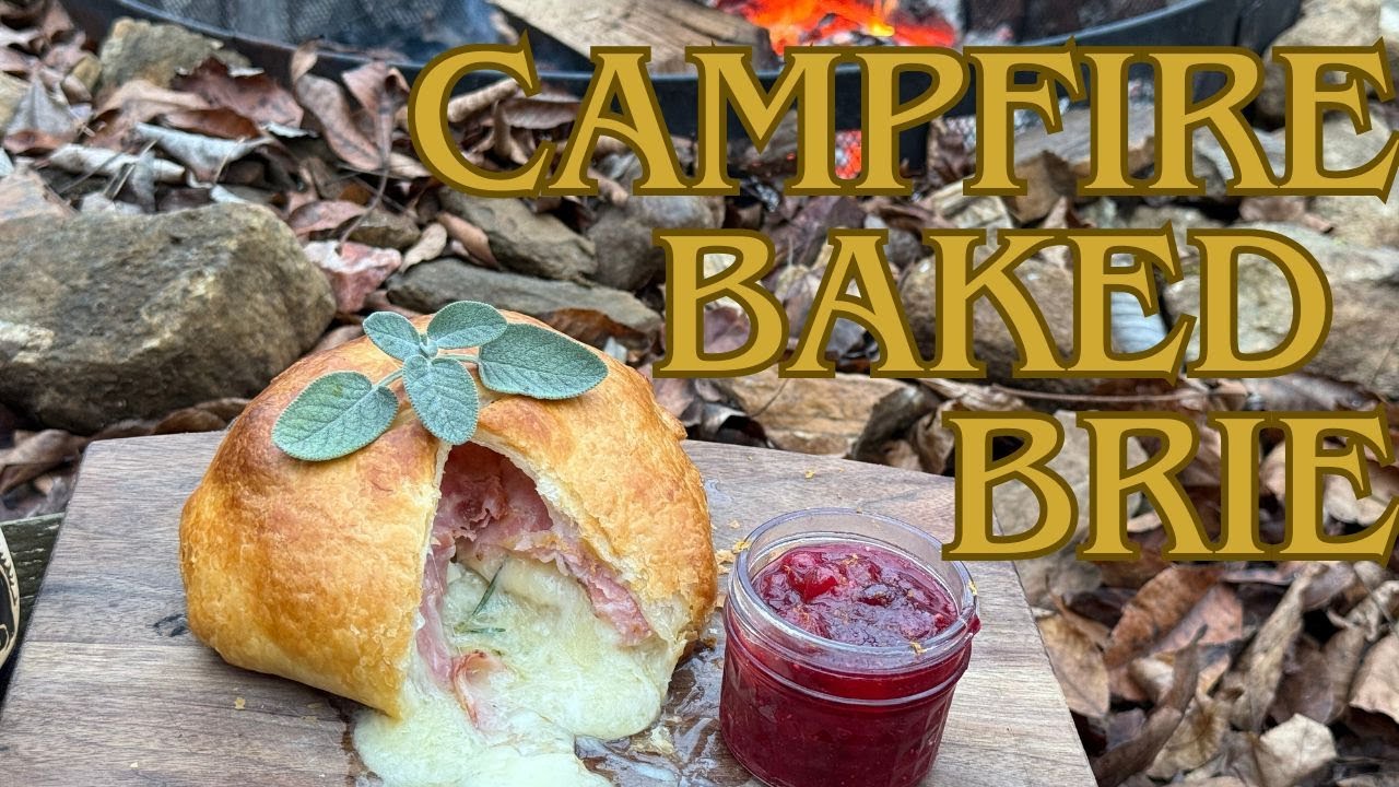 Campfire Baked Brie {Dutch Oven Ham + Cheese} Holiday Edition!
