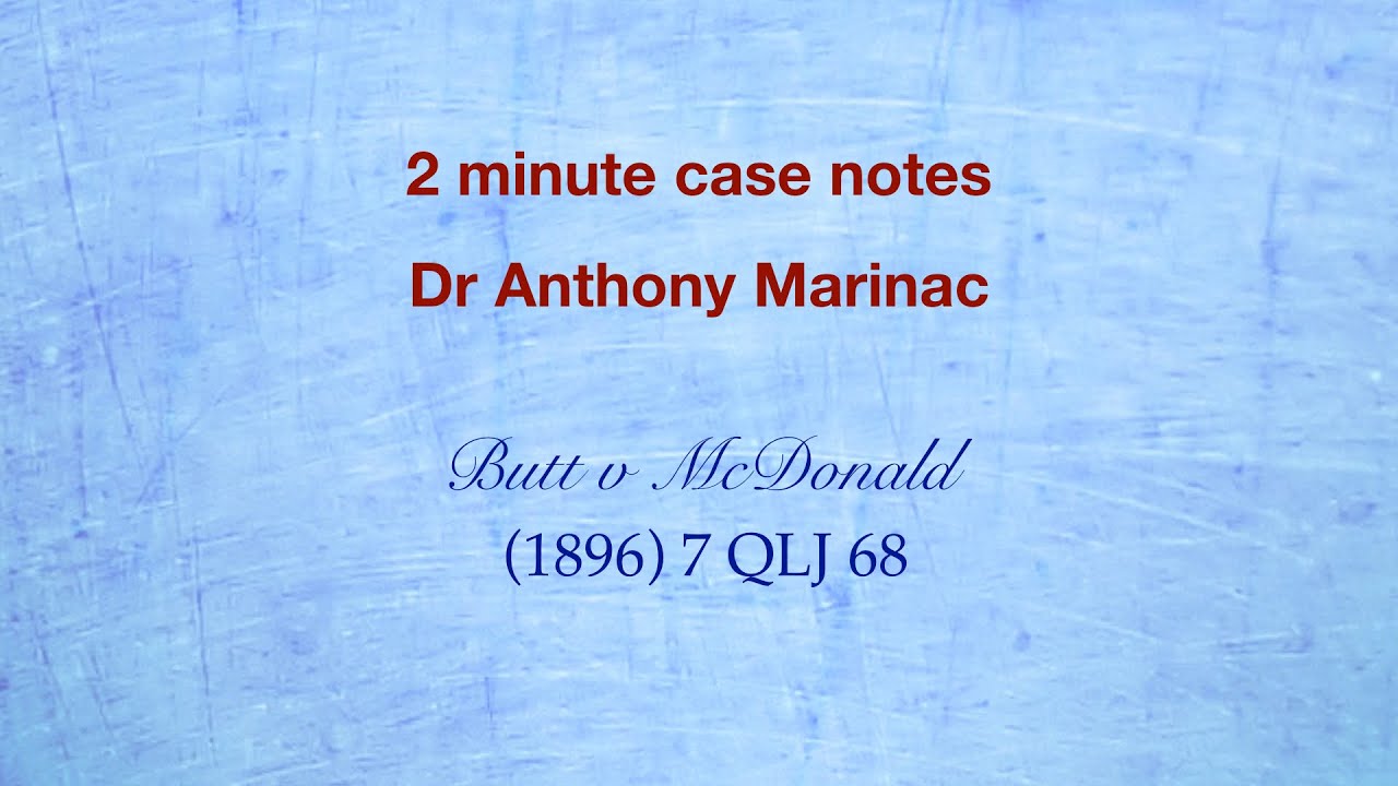 Butt v McDonald (Implied terms in contracts)