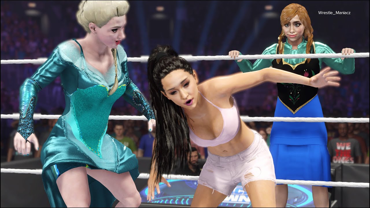 Ariana Grande vs. Elsa & Anna - WWE 2K23 - Frozen Fight 🥶