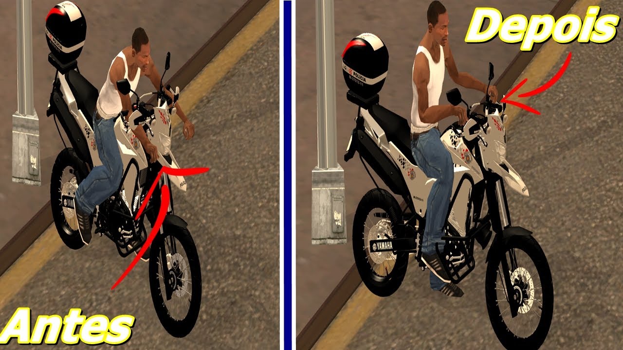 GTA SA - TUTORIAL DE COMO CORRIGIR O BRAÇO NO GUIDÃO DA MOTO