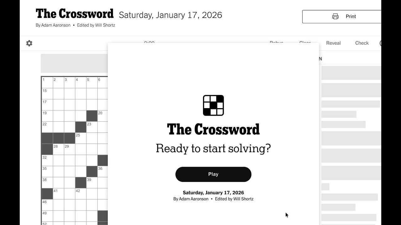 Crossword 01172026