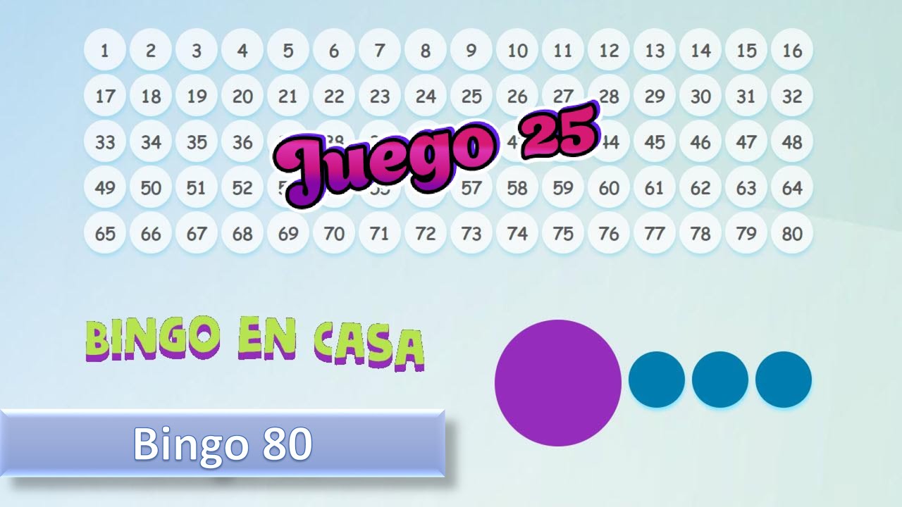 Bingo 80 Bolas en Casa | Juego 25 | Bingo Casero Online