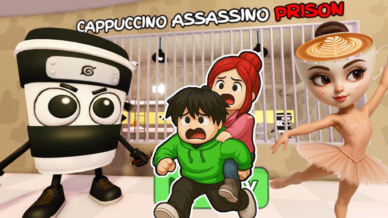 Cappuccino Assassino vs Ballerina Cappucina's Prison Run | Roblox Tagalog | Bawal Makulit