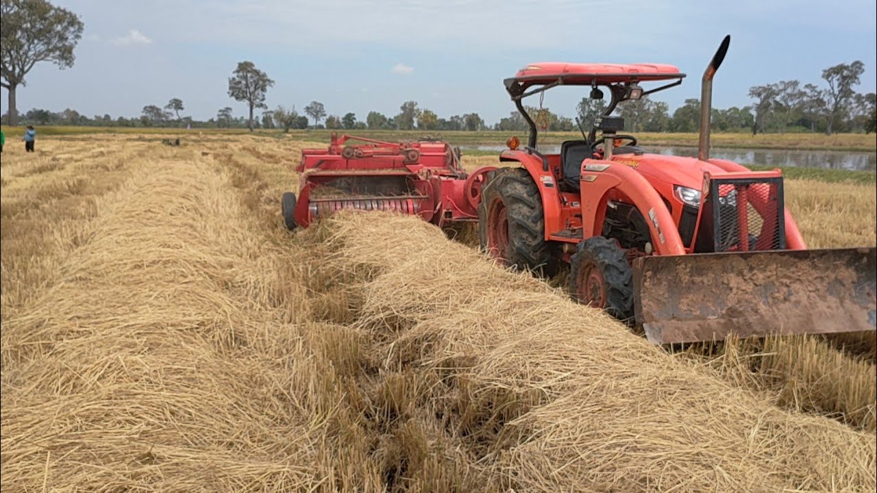 MF 124 ดันฟางหนาๆ มาลุ้นกันว่าจะได้กี่ก้อน?