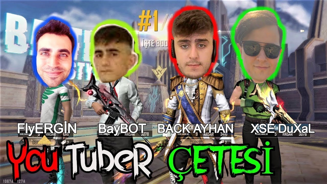 YouTuber &Ccedil;ETESİ! Ayhan Ayg&uuml;n,BayBOT,FlyErgin | Free Fire