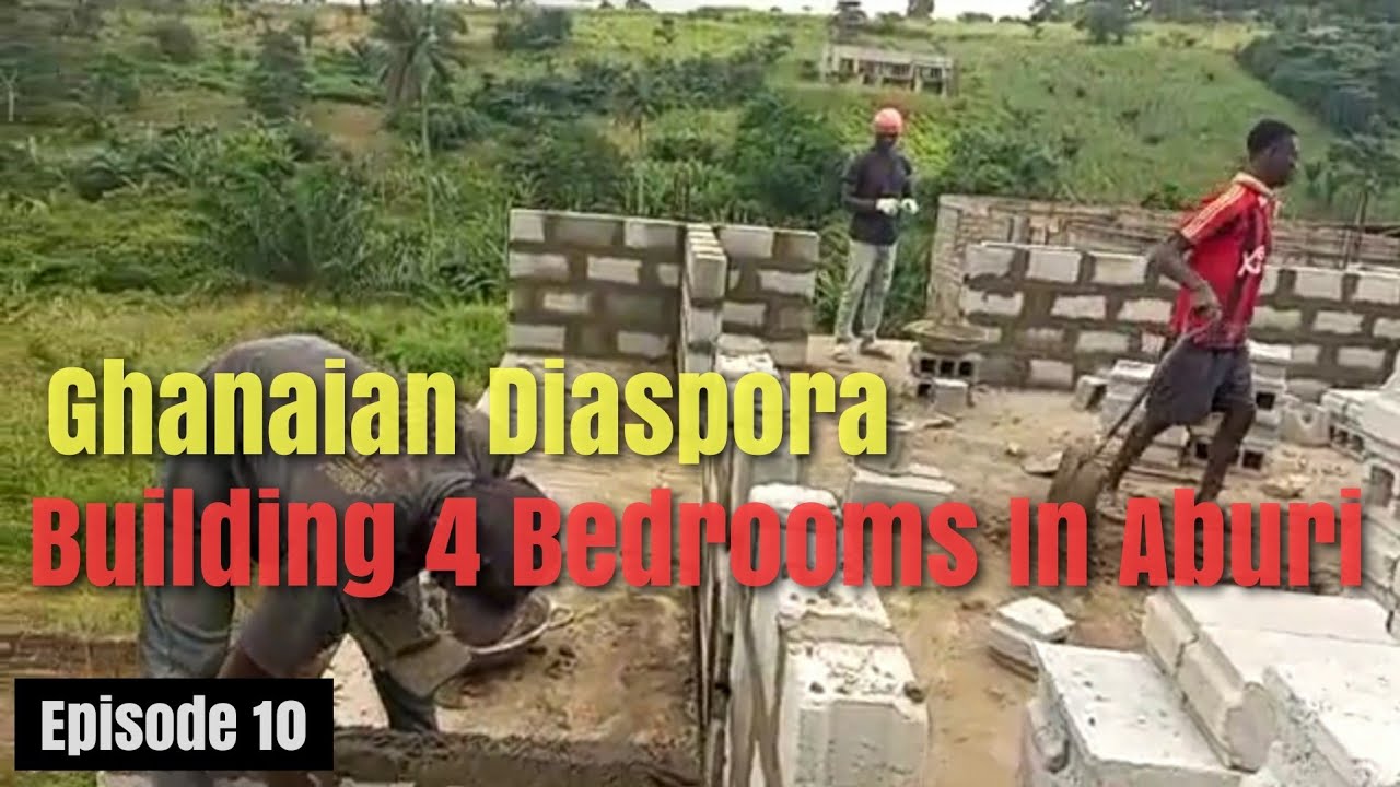 Building In Ghana 🇬🇭 4 Bedroom House Ground Floor Plastering Completed | Block Work Begins