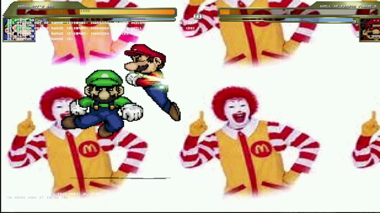MUGEN (RhylanIsDone Edition) #149: Will of Prison Flames Luigi vs Will of Prison Flames Mario
