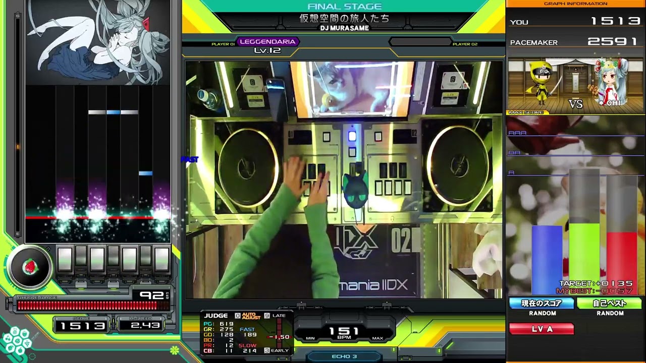 【IIDX】ハード🔴仮想空間の旅人たち / DJ MURASAME