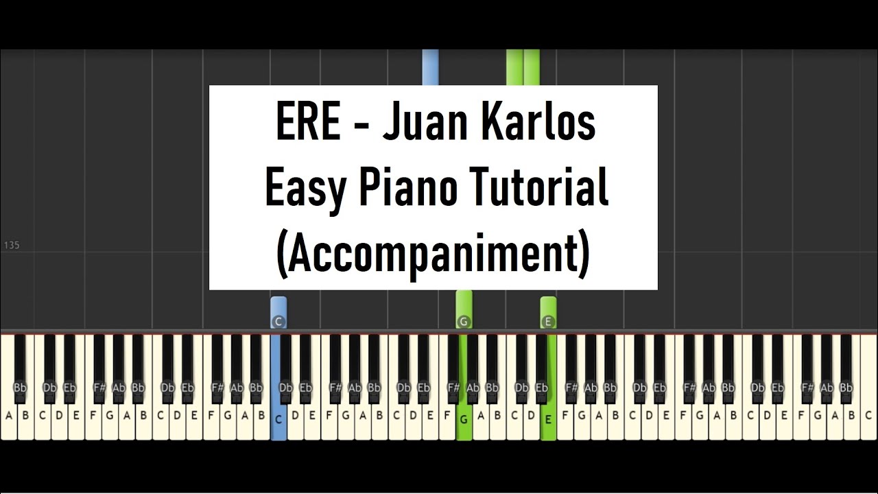 ERE  - Juan Karlos || Easy Piano Tutorial Accompaniment  (Without Vocals)