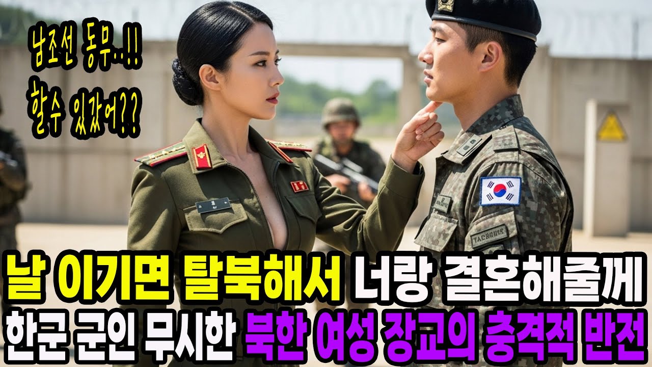 날 이기면 탈북해서 너랑 결혼해줄께!! 한국 군인 무시한 