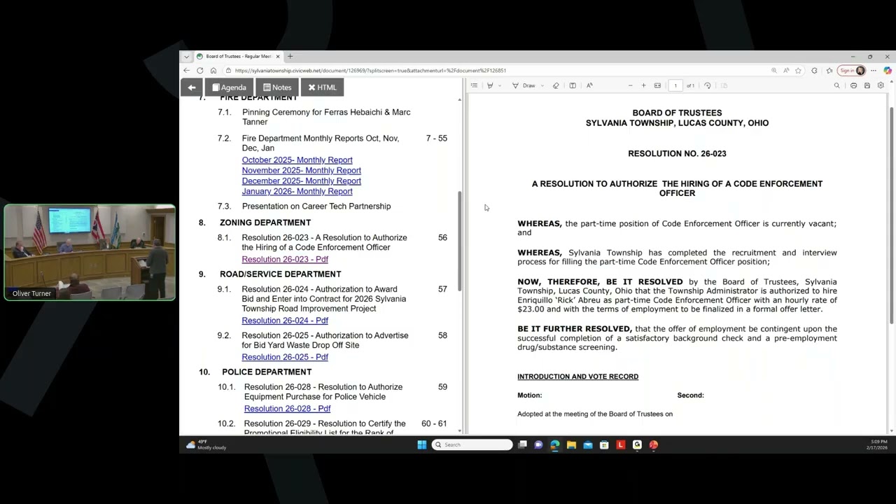 February 17, 2026 - Board of Trustees Regular Meeting