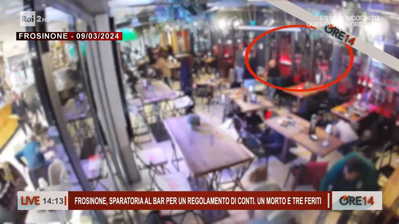 Frosinone, sparatoria al bar per un regolamento di conti. Un morto, 3 feriti - Ore 14 del 11/03/2024