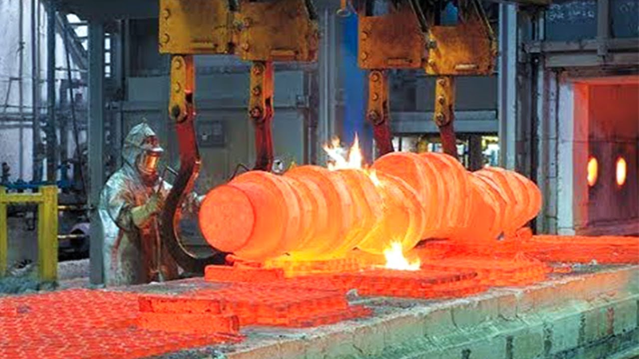 Incredible Giant Crankshaft Forging Process - Modern Fastest Crankshaft Machining & Grinder Machine