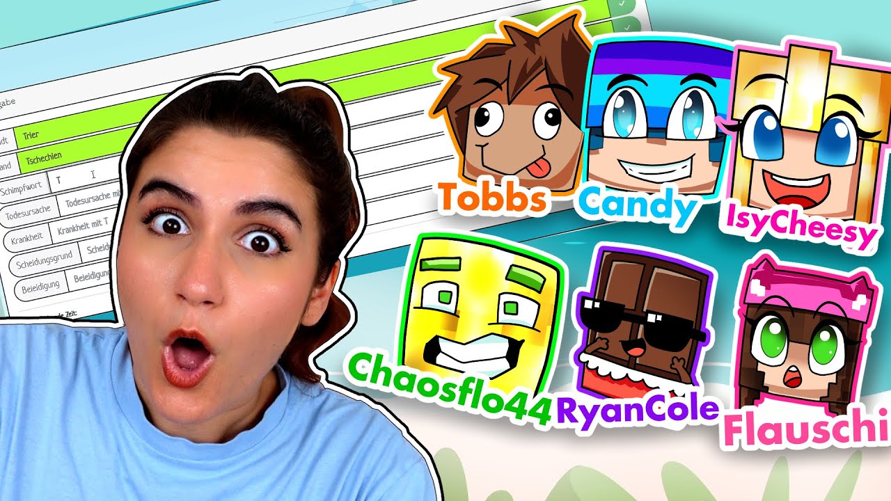 Stadt Land ... mit 7 YouTubern @IsyCheesy @flauschiyt @candyPRP @TobbssYt @RyanColeYT @Chaosflo44