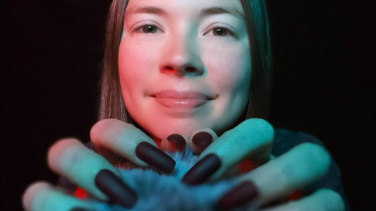 ASMR Fluffy Mic Scratching With Unintelligible Whispers