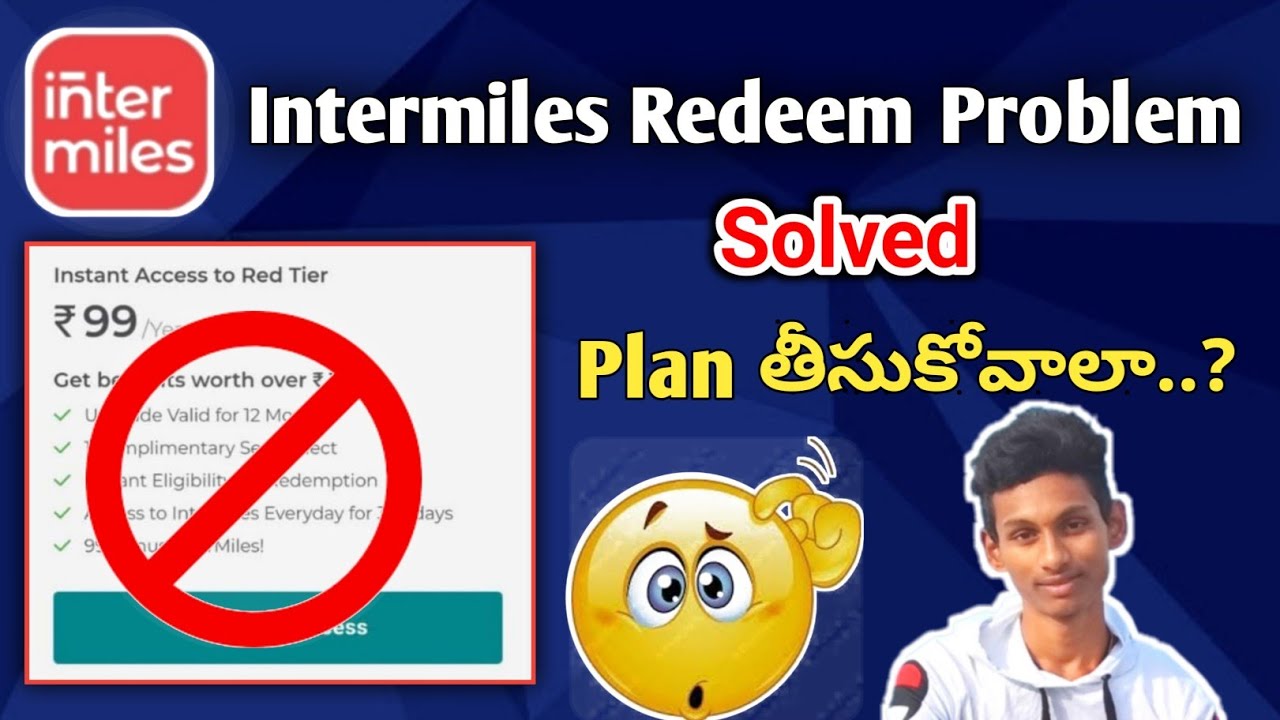 Intermiles Redeem Problem Solved | Intermiles Red Tier Plan | Intermiles App In Telugu