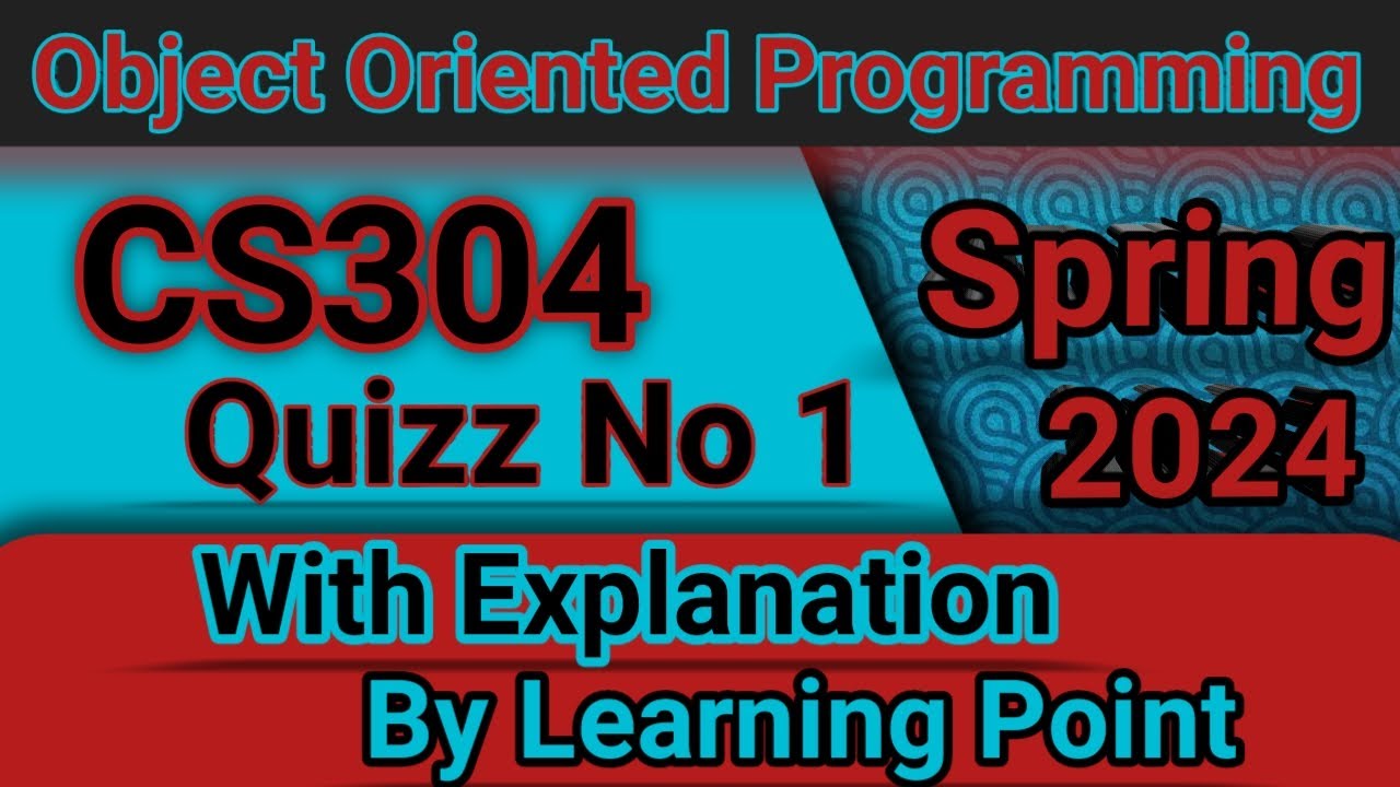 CS304 Quiz 1 Solution Spring 2024 || cs304 quiz 1 solution with explanation #vu #quiz