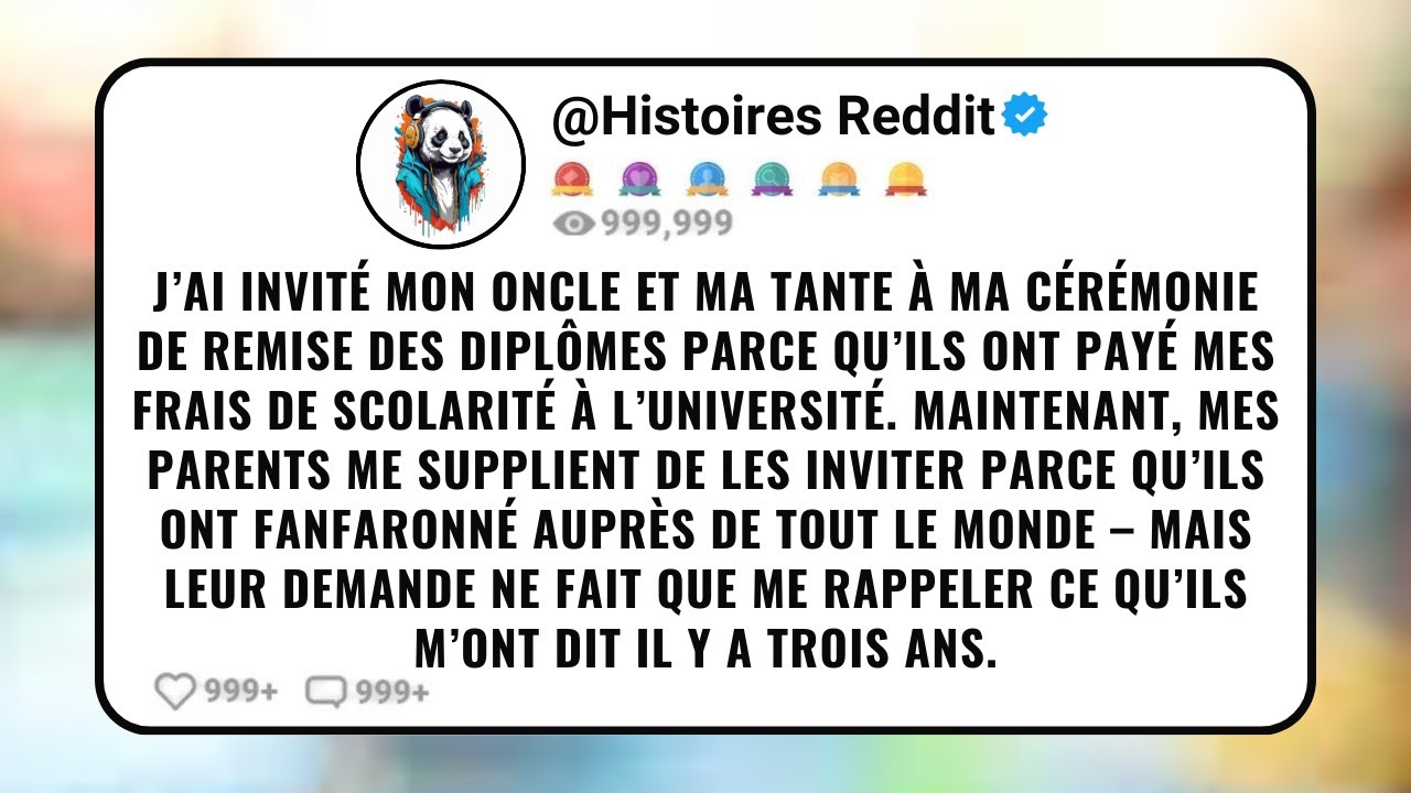 J’ai Invité Mon Oncle Et Ma Tante à Ma Cérémonie De Remise Des Diplômes Parce Qu’ils Ont Payé Mes...