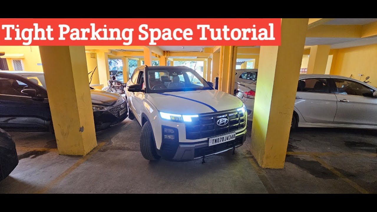 How to park The Vehicle On A Tight Parking Space - Hyundai Creta SUV - Reverse Parking