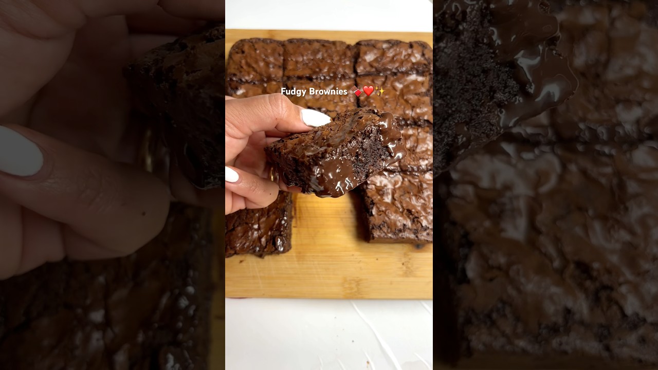 Fudgy brownies 🍫❤️✨ (recipe in description) #shorts