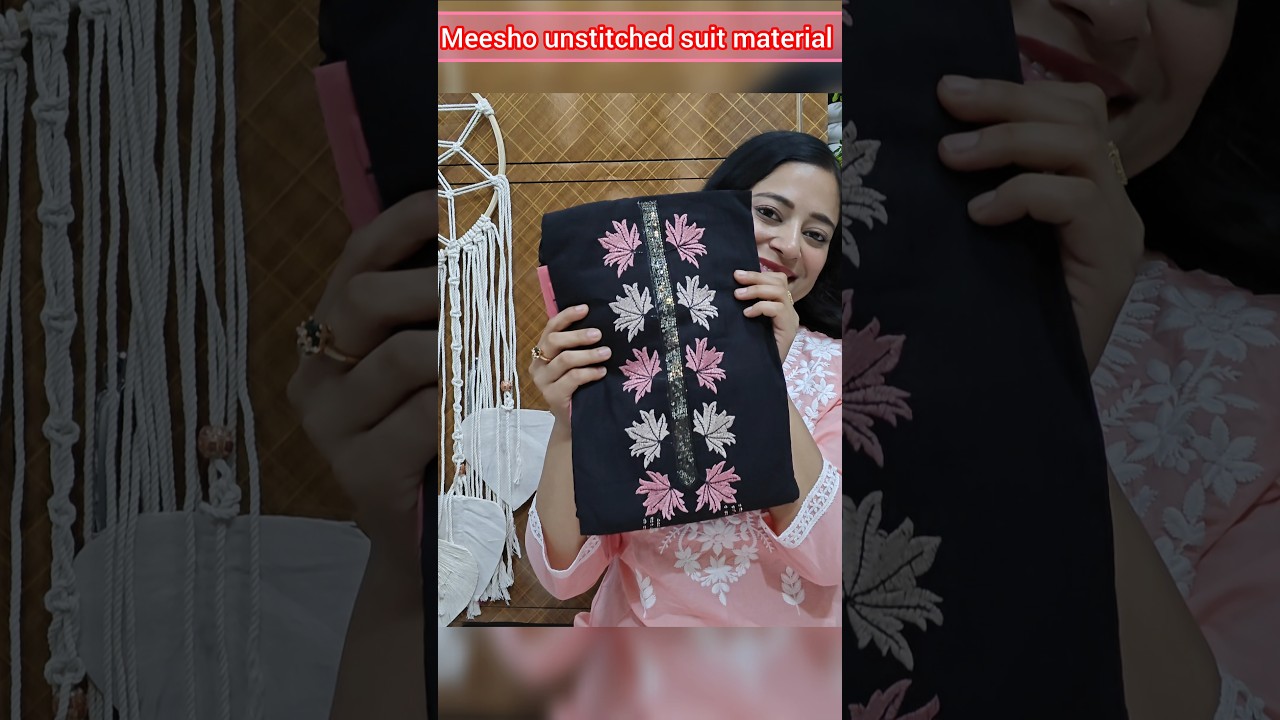 unstitched cotton suit material from Meesho 💜 for link check out my related video 👆#meesho