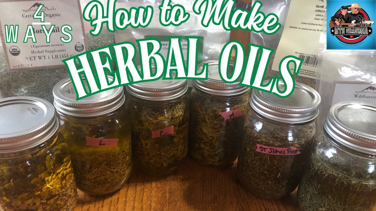How to make Herb Infused Oils - 4 Methods - Easy Step by Step Instructions #DIY Herbal Oil