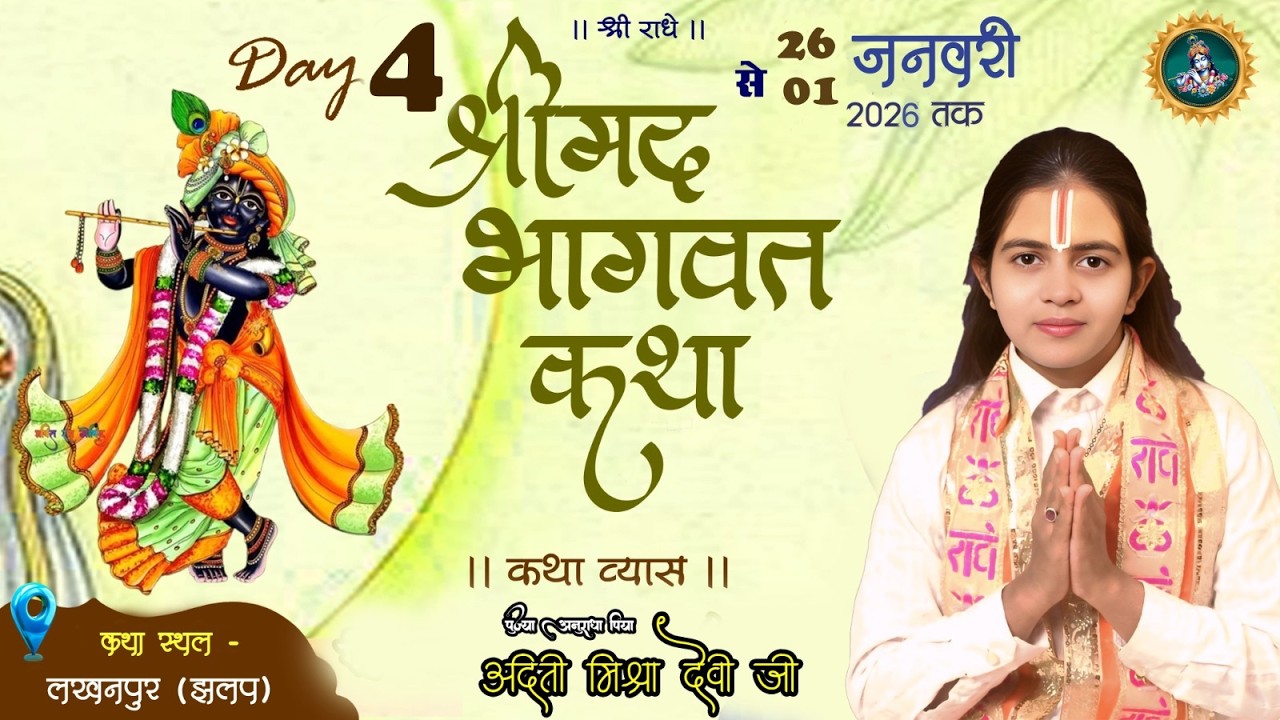 लाइव 🛑 दिन 4 श्रीमद्भागवत ज्ञान यज्ञ सप्ताह कथावाचिका अनुराधा प्रिया आलिया मिश्रा जी